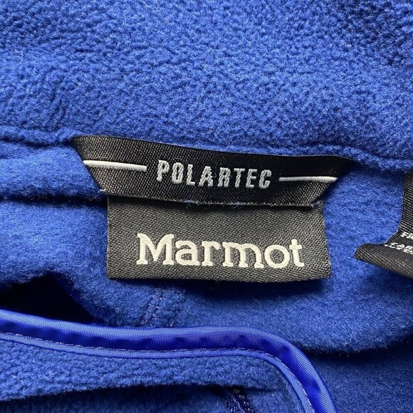 MARMOT Polartec Mock Neck Fleece Full Zip Jacket Outdoors Men Navy Blue XL 13-16 - Picture 7 of 13